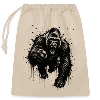 Dark Gorilla Spray Print - Closable cotton gift bag (25x30cm) - nature - Front