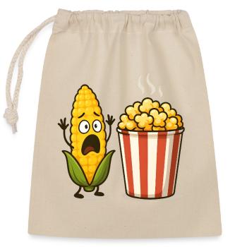 Popcorn choqué au maïs - Sac cadeau en coton avec cordon (25 x 30 cm) - nature - Devant