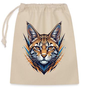 Wildcat dans le style néon - Sac cadeau en coton avec cordon (25 x 30 cm) - nature - Devant