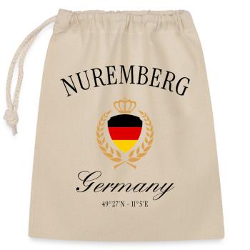 Nuremberg Coat of Arms Crown – Franconia Travel Souvenir - Closable cotton gift bag (25x30cm) - nature - Front