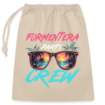 Formentera Party Crew - Closable cotton gift bag (25x30cm) - nature - Front