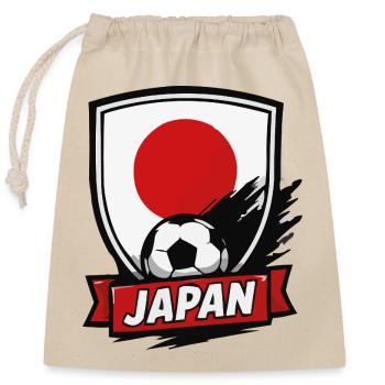 Japan Football Shield Logo - Closable cotton gift bag (25x30cm) - nature - Front