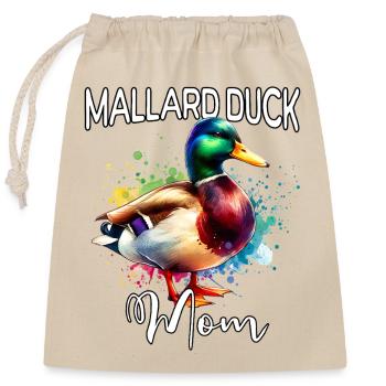 Maman du canard colvert - Sac cadeau en coton avec cordon (25 x 30 cm) - nature - Devant