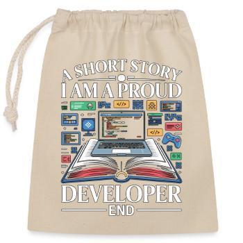 Game Developer A Short Story I Am Game Programmer - Verschließbarer Geschenkbeutel aus Baumwolle (25x30cm) - Natur - Vorne