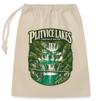 Scène de voyage aquatique sur les lacs de Plitvice en Croatie - Sac cadeau en coton avec cordon (25 x 30 cm) - nature - Devant