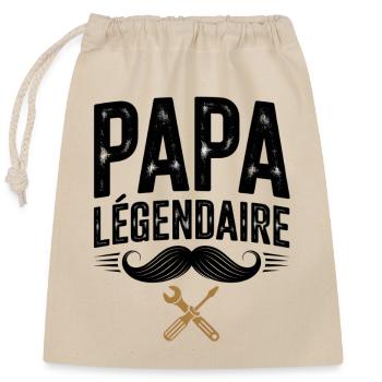 Papa Légendaire Bricoleur - Sac cadeau en coton avec cordon (25 x 30 cm) - nature - Devant