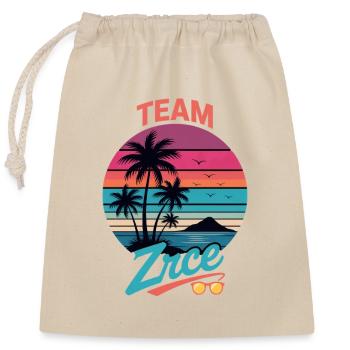 Team Zrce Sunset Beach - Closable cotton gift bag (25x30cm) - nature - Front