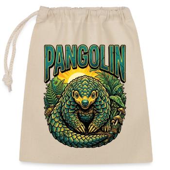 Pangolin Retro Vintage - Closable cotton gift bag (25x30cm) - nature - Front