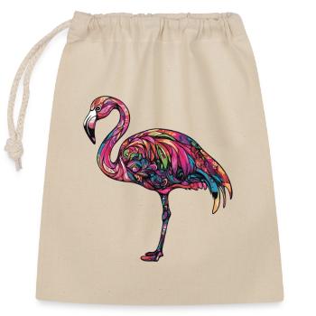 Flamingo Colorful - Closable cotton gift bag (25x30cm) - nature - Front