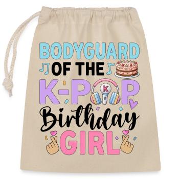 Garde du corps de la fille d’anniversaire de la K-Pop - Sac cadeau en coton avec cordon (25 x 30 cm) - nature - Devant