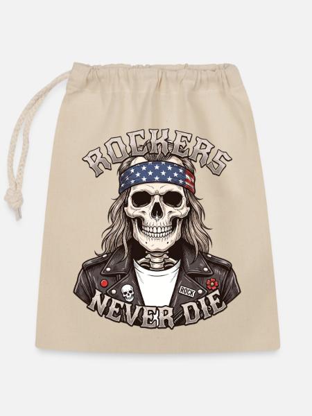 American Rockers Never Die - Verschließbarer Geschenkbeutel aus Baumwolle (25x30cm) - Natur