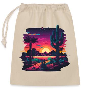 Paysage de néons - Sac cadeau en coton avec cordon (25 x 30 cm) - nature - Devant