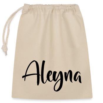 Name - Aleyna - Closable cotton gift bag (25x30cm) - nature - Front