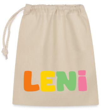 Name - Leni - Closable cotton gift bag (25x30cm) - nature - Front
