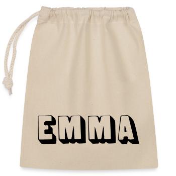 Name - Emma - Verschließbarer Geschenkbeutel aus Baumwolle (25x30cm) - Natur - Vorne