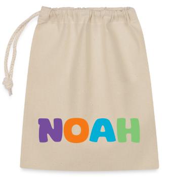 Nom - Noah - Sac cadeau en coton avec cordon (25 x 30 cm) - nature - Devant