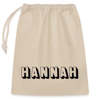 Name - Hannah - Closable cotton gift bag (25x30cm) - nature - Front
