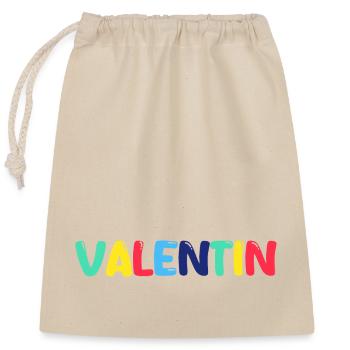 Name - Valentine - Closable cotton gift bag (25x30cm) - nature - Front
