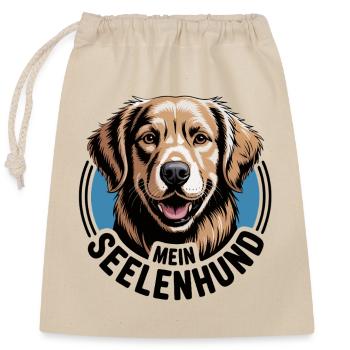 Labrador Retriever Labbi mein Seelenhund - Verschließbarer Geschenkbeutel aus Baumwolle (25x30cm) - Natur - Vorne