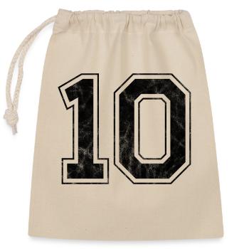 Number 10 - Closable cotton gift bag (25x30cm) - nature - Front