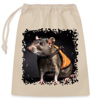 Si vous avez des rats, vous n’avez pas de souris ! - Sac cadeau en coton avec cordon (25 x 30 cm) - nature - Devant