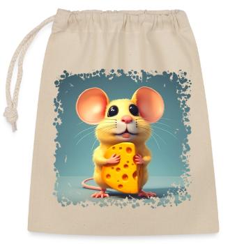 Dans la nature, les souris ne se nourrissent pas de fromage - Sac cadeau en coton avec cordon (25 x 30 cm) - nature - Devant