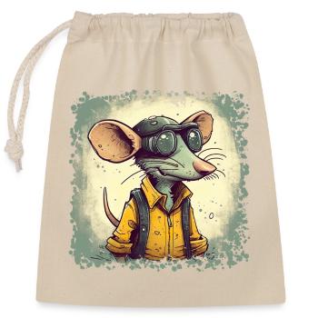 Ratten sehen schlecht aber können gut Riechen - Verschließbarer Geschenkbeutel aus Baumwolle (25x30cm) - Natur - Vorne