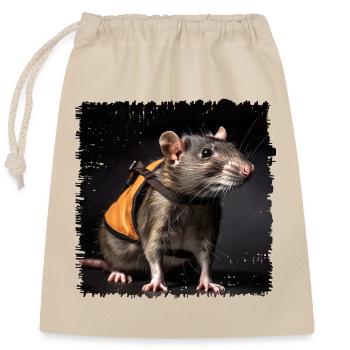 Rats like to cuddle for their lives - Closable cotton gift bag (25x30cm) - nature - Front