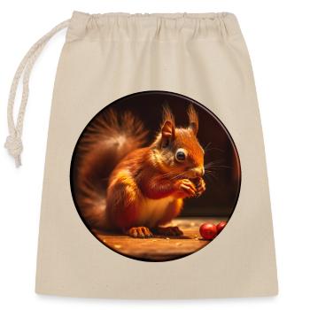 Squirrels are cuddly rodents - Closable cotton gift bag (25x30cm) - nature - Front