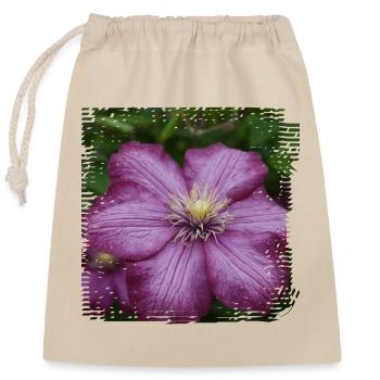 La clématite est une plante grimpante aux fleurs colorées - Sac cadeau en coton avec cordon (25 x 30 cm) - nature - Devant
