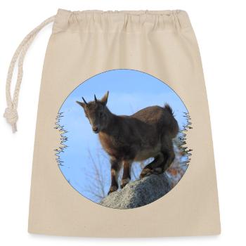 Les chèvres en haute montagne sont de bons grimpeurs - Sac cadeau en coton avec cordon (25 x 30 cm) - nature - Devant