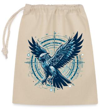 AIGLE OISEAU DE PROIE CYBER MÉCANIQUE FUTURISTE - Sac cadeau en coton avec cordon (25 x 30 cm) - nature - Devant
