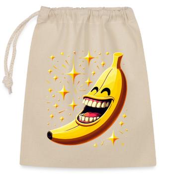 RIRE BANANE HEUREUX FRUIT HEUREUX SOURIRE BLAGUE - Sac cadeau en coton avec cordon (25 x 30 cm) - nature - Devant