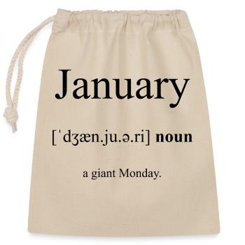 January (Januar) Definition Dictionary - Closable cotton gift bag (25x30cm) - nature - Front