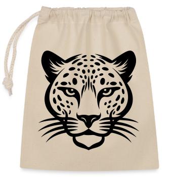 Tête de guépard - Sac cadeau en coton avec cordon (25 x 30 cm) - nature - Devant