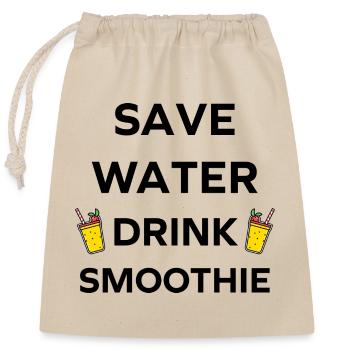 Save water drink smoothies - Closable cotton gift bag (25x30cm) - nature - Front