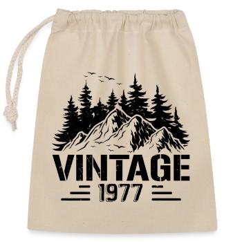 T-Shirt VINTAGE 1977 - Closable cotton gift bag (25x30cm) - nature - Front