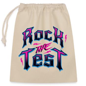Test Day Rock Der Test Funny Teacher Testing Day - Verschließbarer Geschenkbeutel aus Baumwolle (25x30cm) - Natur - Vorne