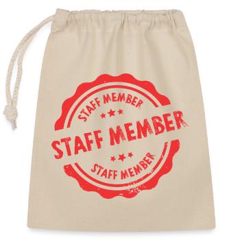 Staff Stamp - Closable cotton gift bag (25x30cm) - nature - Front
