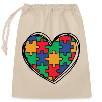 Autism Autistic - Closable cotton gift bag (25x30cm) - nature - Front