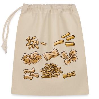 Pasta Arten Spaghetti Nudel Italien - Verschließbarer Geschenkbeutel aus Baumwolle (25x30cm) - Natur - Vorne