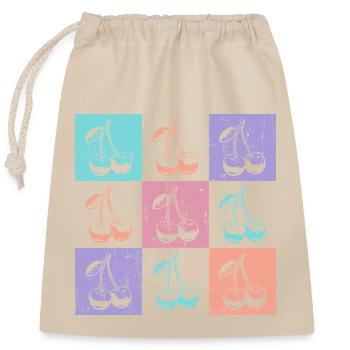 Cherries Colorful Summer - Closable cotton gift bag (25x30cm) - nature - Front