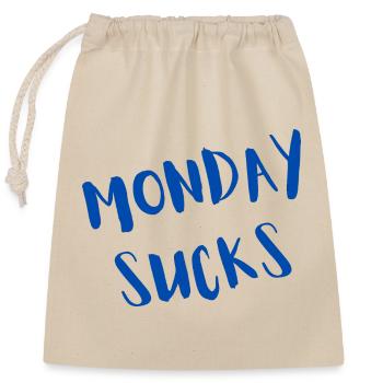 Monday sucks - Closable cotton gift bag (25x30cm) - nature - Front
