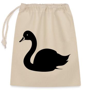 Swan - Closable cotton gift bag (25x30cm) - nature - Front