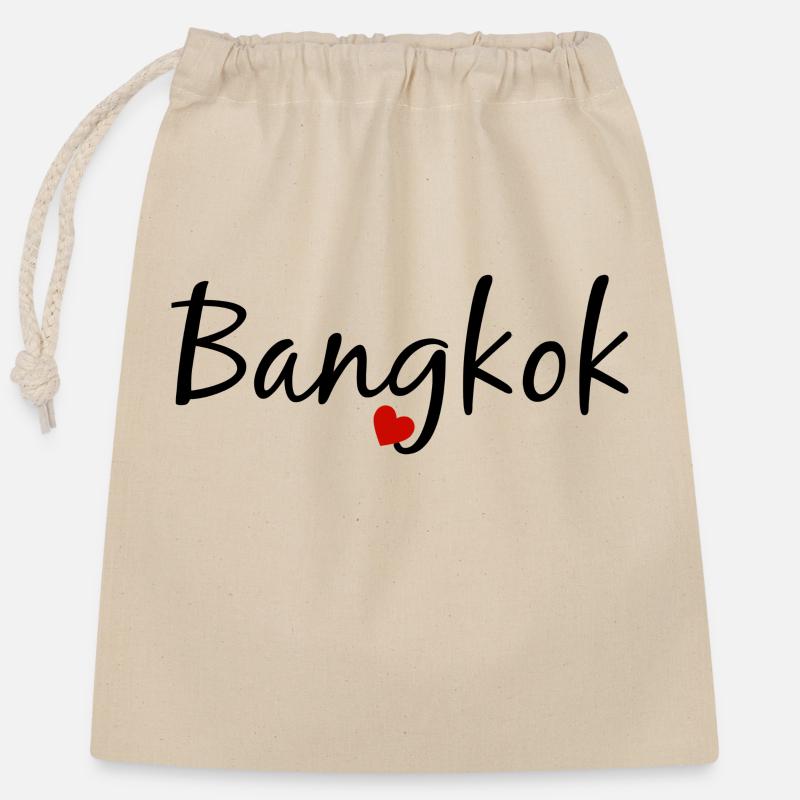 Bangkok - Closable cotton gift bag (25x30cm) - nature