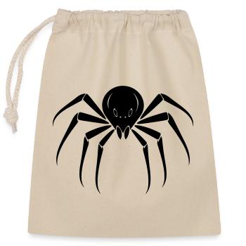 Spinne - Verschließbarer Geschenkbeutel aus Baumwolle (25x30cm) - Natur - Vorne