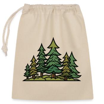 Wald Landschaft Bäume Natur - Verschließbarer Geschenkbeutel aus Baumwolle (25x30cm) - Natur - Vorne