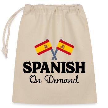 Espagnol Sur Demande Interprète Espagnol - Sac cadeau en coton avec cordon (25 x 30 cm) - nature - Devant