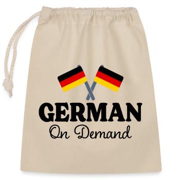 Deutsch auf Anfrage Deutsch-Dolmetscher - Verschließbarer Geschenkbeutel aus Baumwolle (25x30cm) - Natur - Vorne