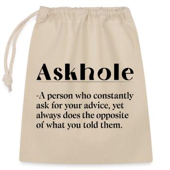 Trou d’askhole - Sac cadeau en coton avec cordon (25 x 30 cm) - nature - Devant